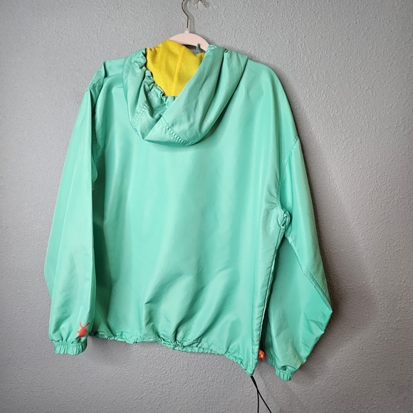 Dutch Bros Hoodie Mens Medium Pullover Logo Windbreaker Pouch Green Yellow - Picture 11 of 16